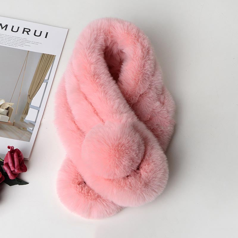 Thick Plush Warmth Imitation Rabbit Fur Scarf Collar