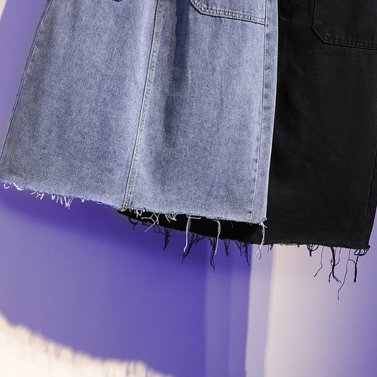 Denim skirt women's mid-length Korean style loose