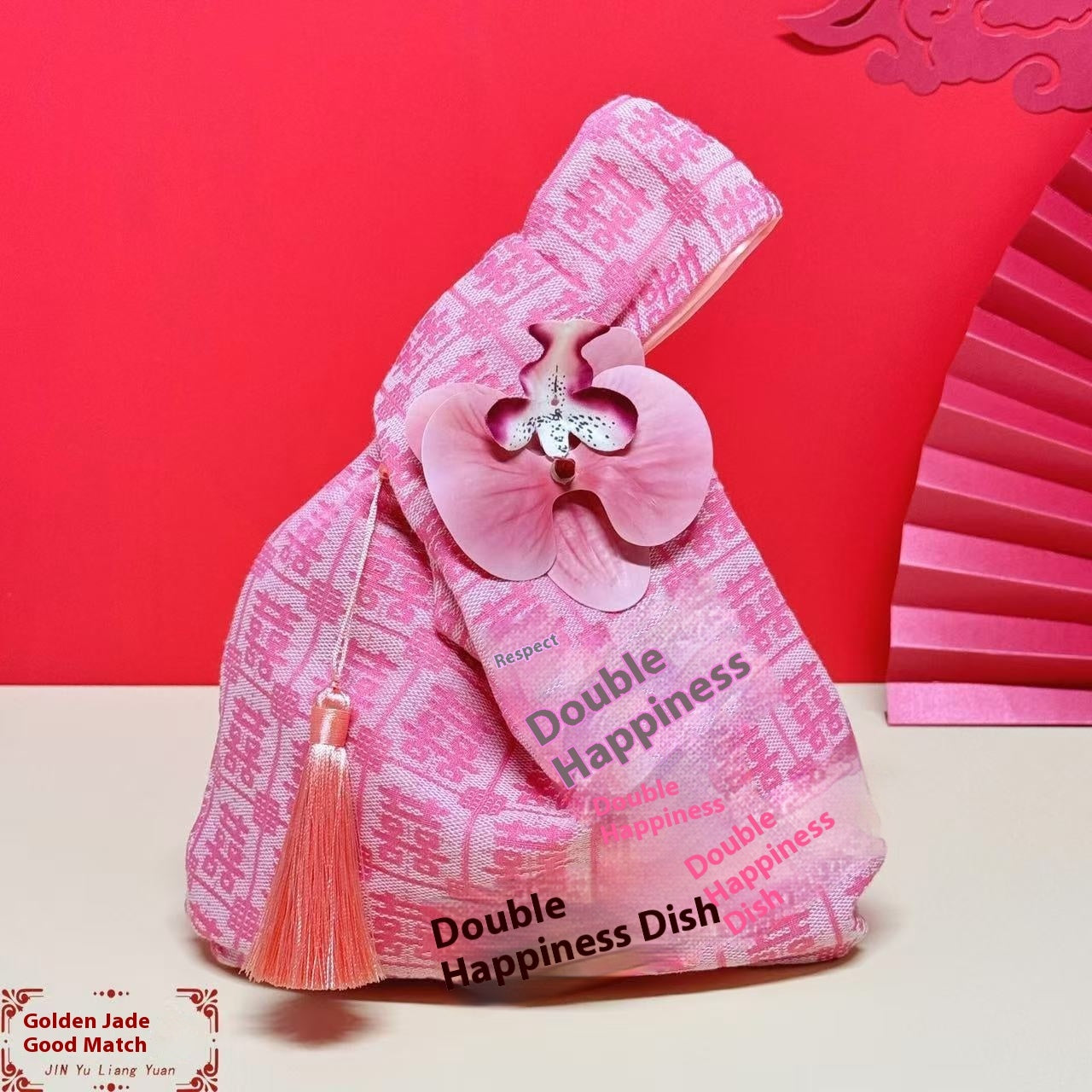 Chinese Style Gift Bag Bridesmaid Return Gift Hand-held Gold Silk Jacquard Gift Wedding Candies Box