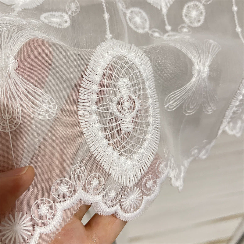 Machine Embroidery Crocheted White Lace Skirt