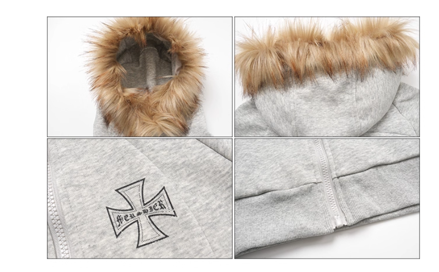 Detachable Fur Collar Hood Sweater Women's Fashion Advanced