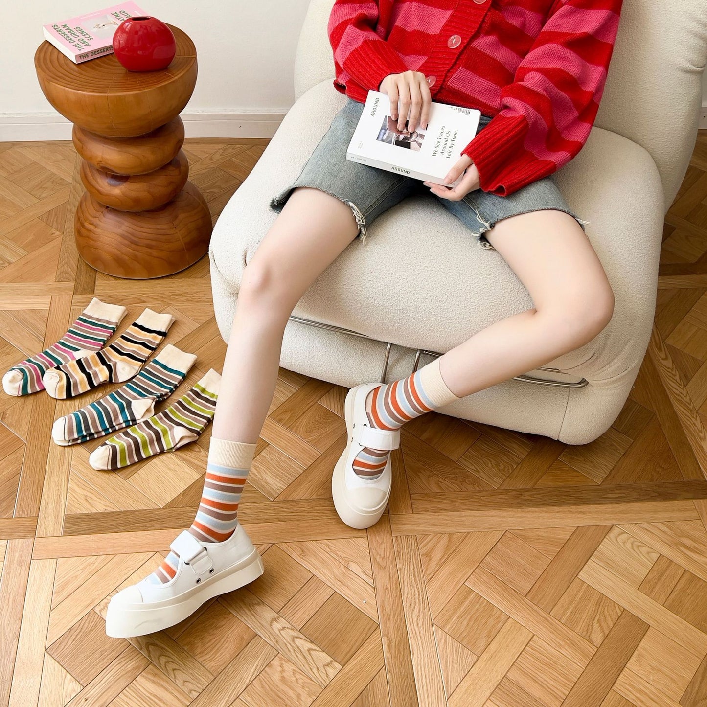 Colourful Striped Socks For Women