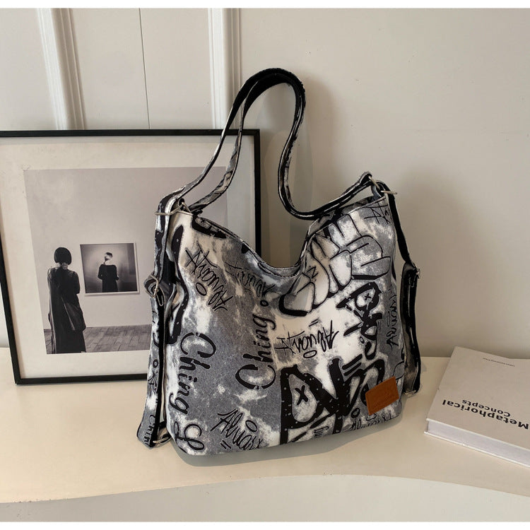 Personalized Letter Graffiti Large Capacity Crossbody Bag