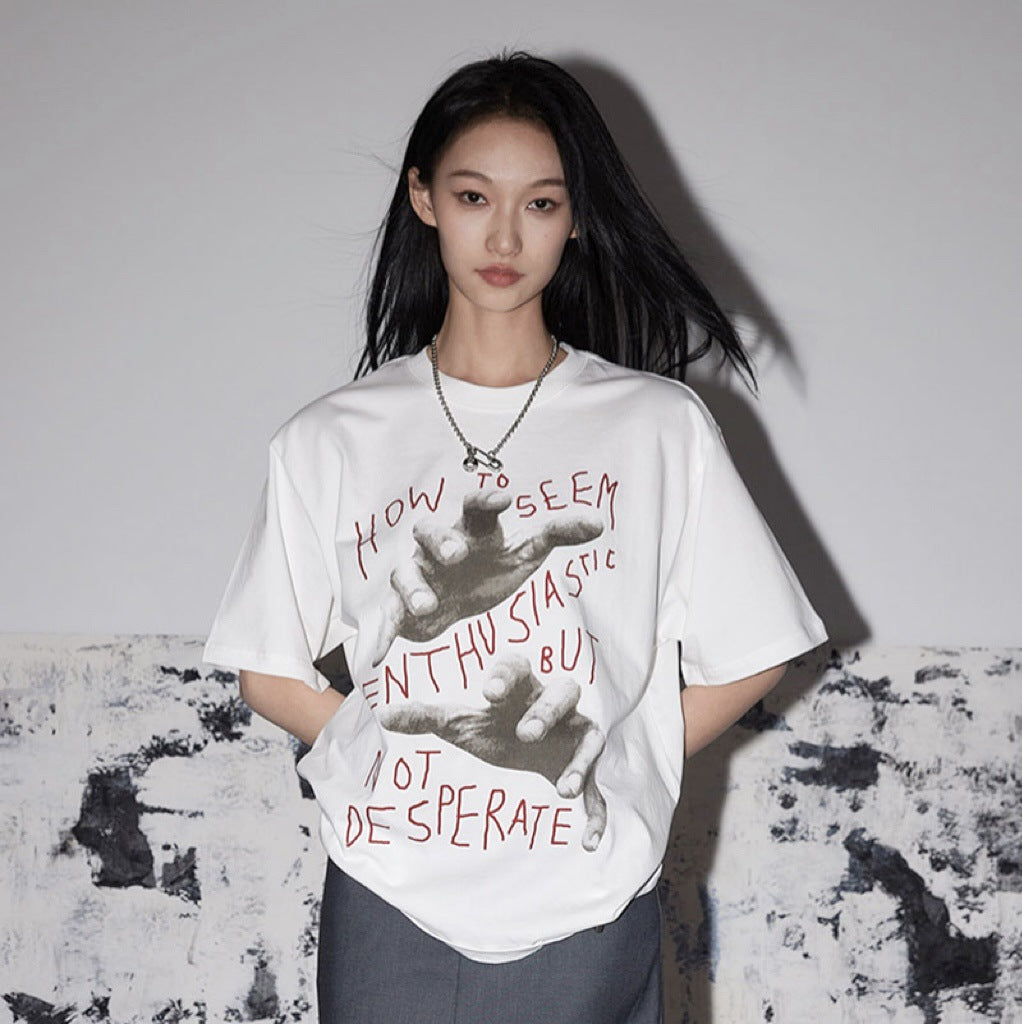 Men's And Women's American Round Neck Loose T-shirt