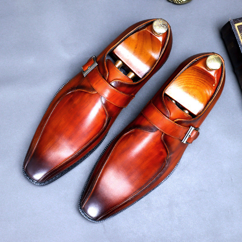 Casual Buckle Set Foot Leather Men's Shoes