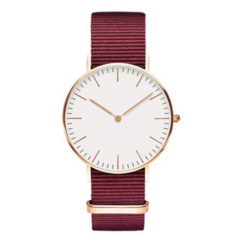 Steel strap watch double needle rose gold ultra-thin quartz men's watch