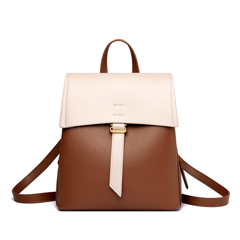 New Women's Cowhide Versatile Fashion Backpack