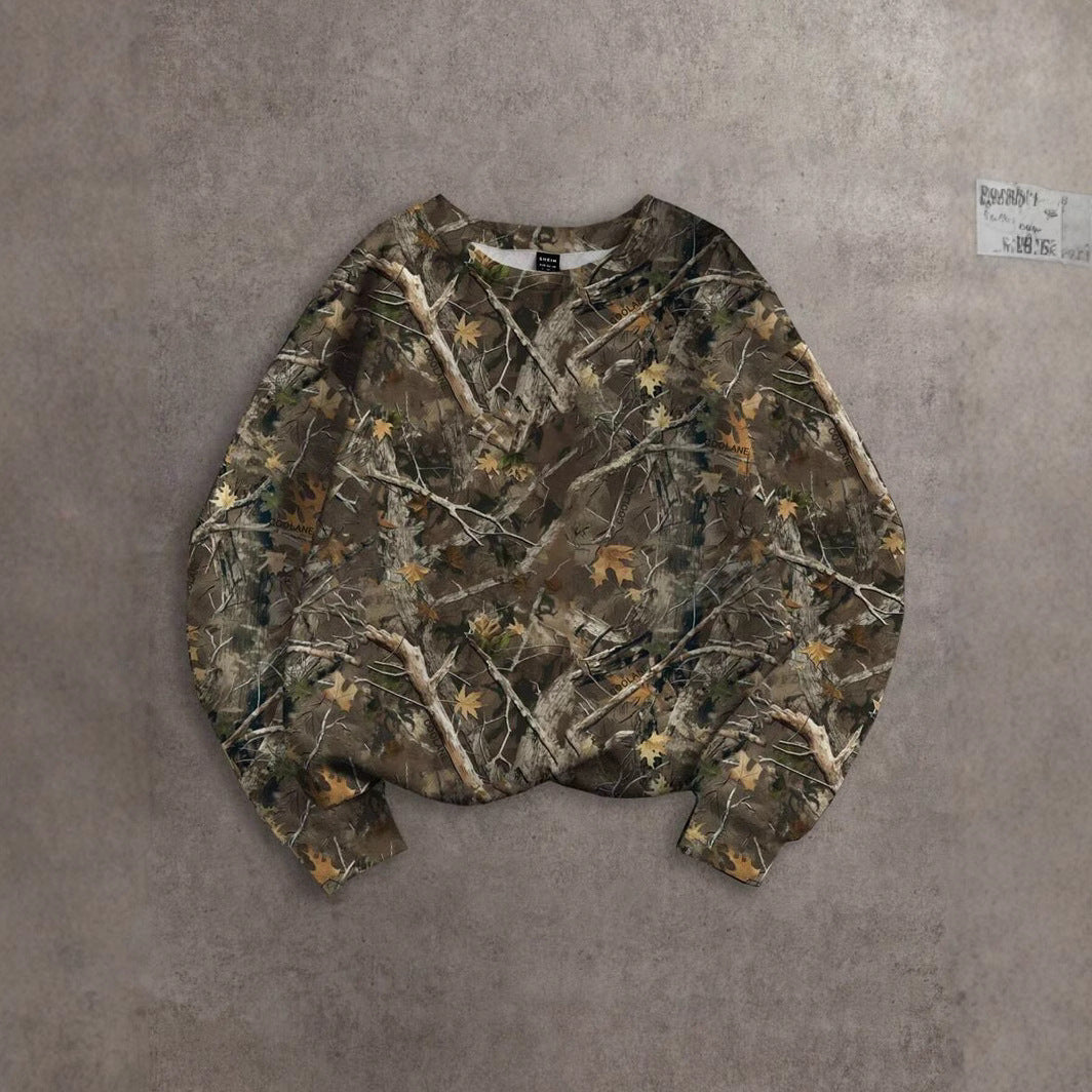 Rundhalset sweatshirt til kvinder – plus size med tryk