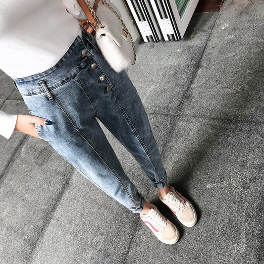 Women's stretch plus size high waist jeans