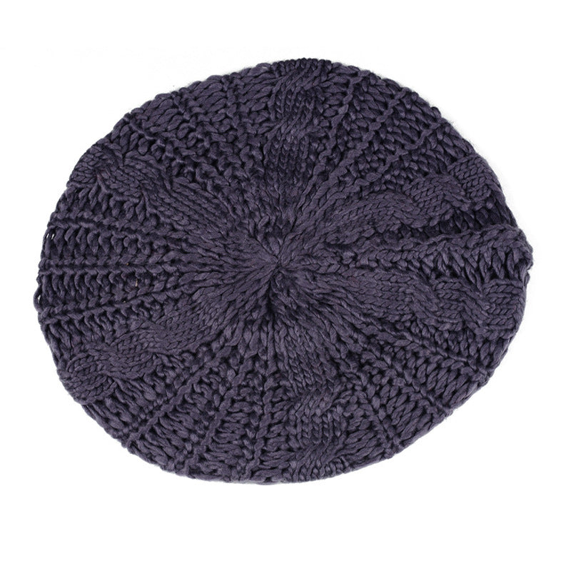 Women's Autumn And Winter Big Buds Twist Ball Knitted Hat