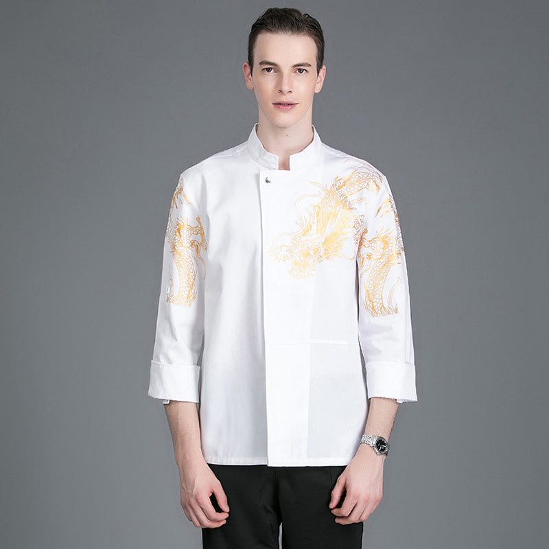 High-grade Chef Work Clothes Men's Dragon Robe Fashion