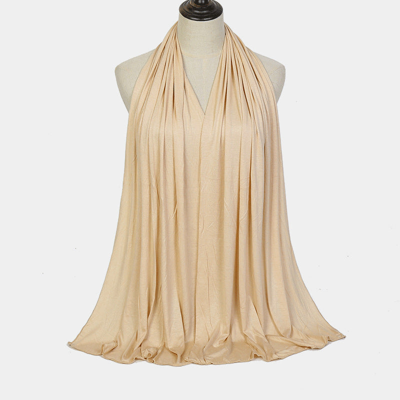 Solid Color Rayon Jersey Women's Scarf Mercerized Cotton Modal Kerchief