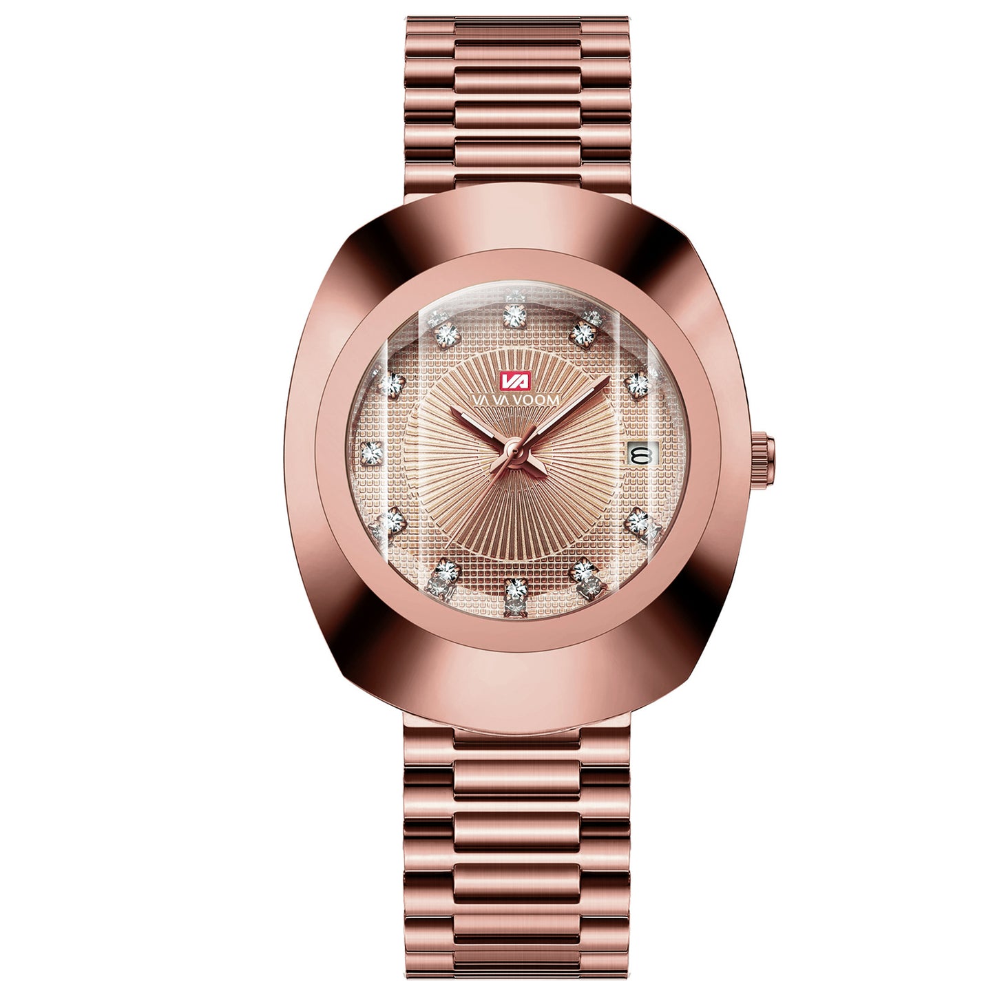 Couple Quartz Watch Yellow Gold Diamond Waterproof Steel Belt Watch