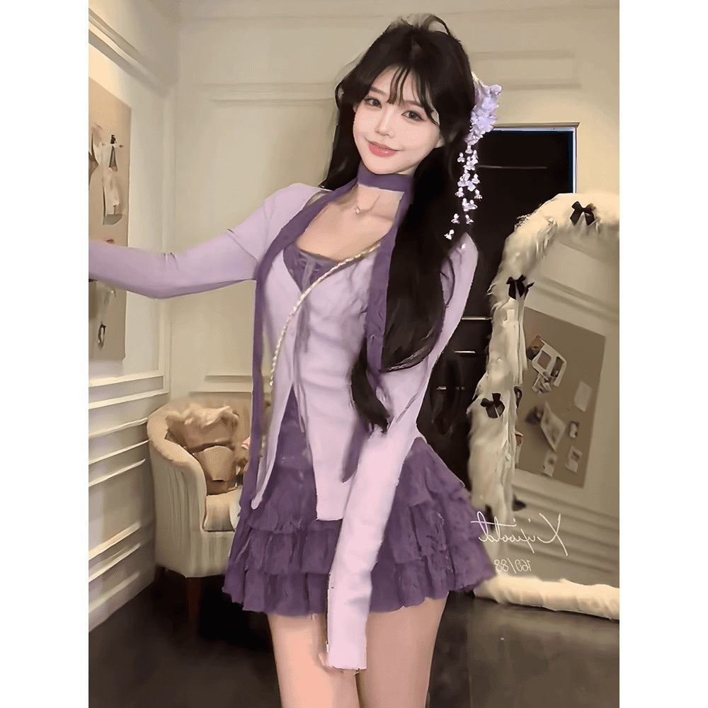 Womens Three-Piece Set Camisole And Skirt Combo