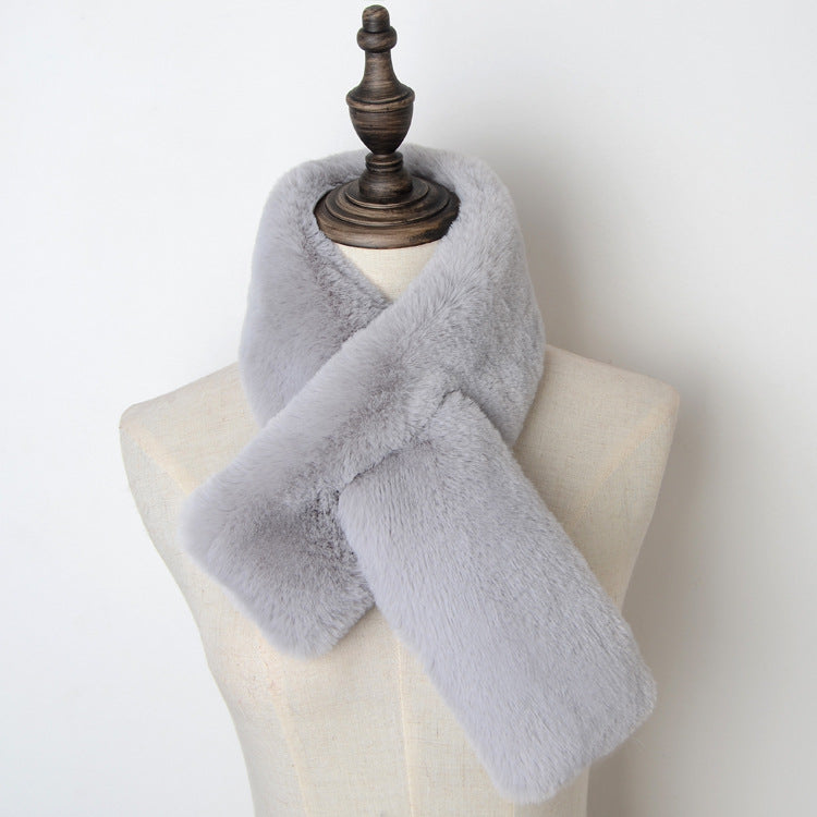 Thicken Warm New Cross Bib Fur Collar Shawl