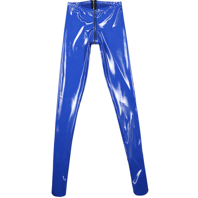 Women's Latex Ammonia Shiny Knee Leather Pantyhose