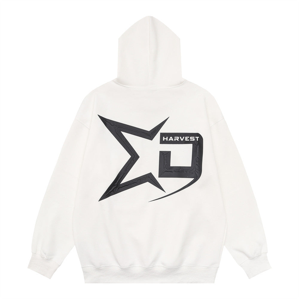 Five-pointed Star Letter Printed Hoodie