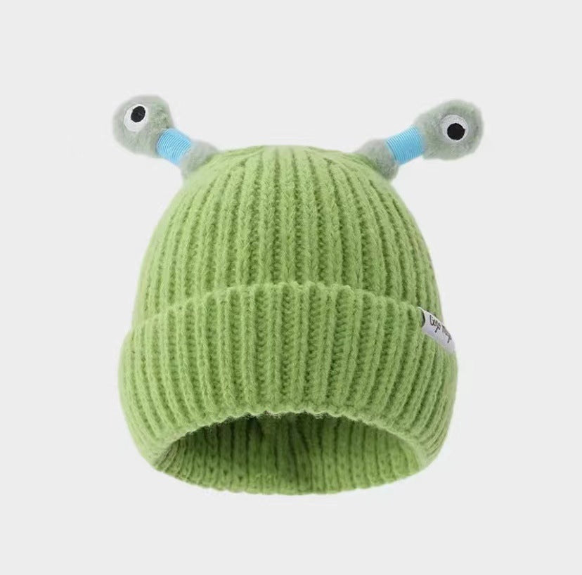 Cute Luminous Autumn And Winter Warm Ear Protection Wool Korean Cartoon Fashion All-matching Knitted Hat