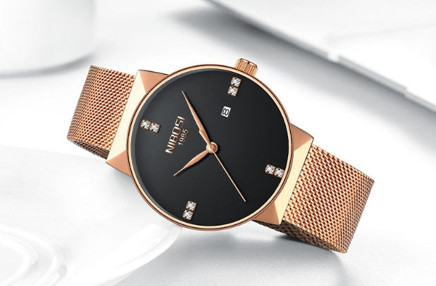 nibosi fashion ultra-thin mesh strap quartz watch