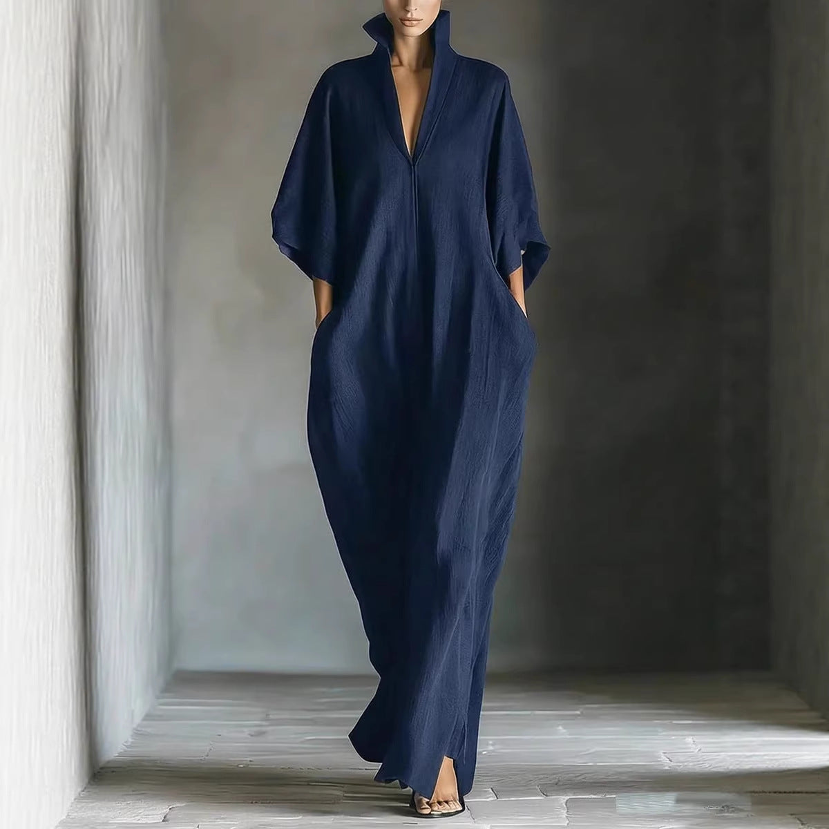 Women's Fashion V-Neck Casual Loose Dress
