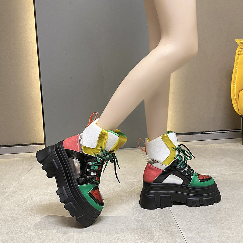 Contrasting Vintage Martin High-top Platform Cotton Boots