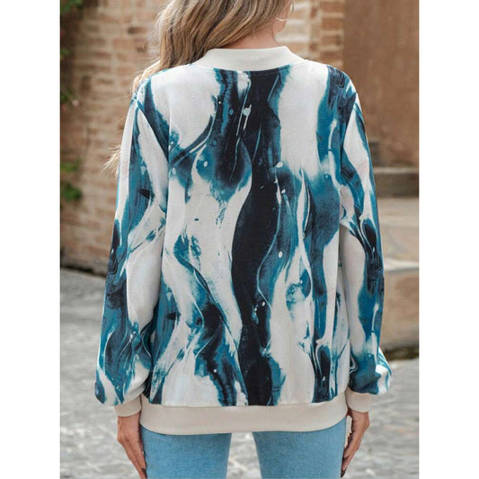 European And American Women's Fashion Printed Zipper Jacket