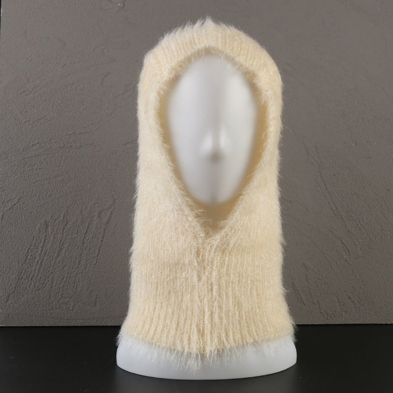Mohair Scarf With One Hat For Women's Winter
