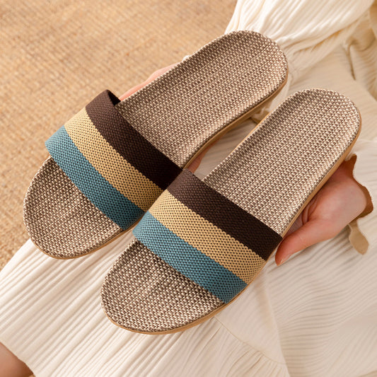 Linen Slippers Deodorizing Sweat-absorbing And Quiet