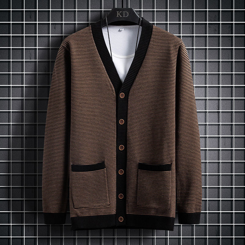 Long Sleeve Fashion City Round Neck Men's Sweater