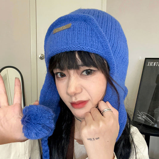 Autumn And Winter Ear Protection Wool Hat Women's Knitting