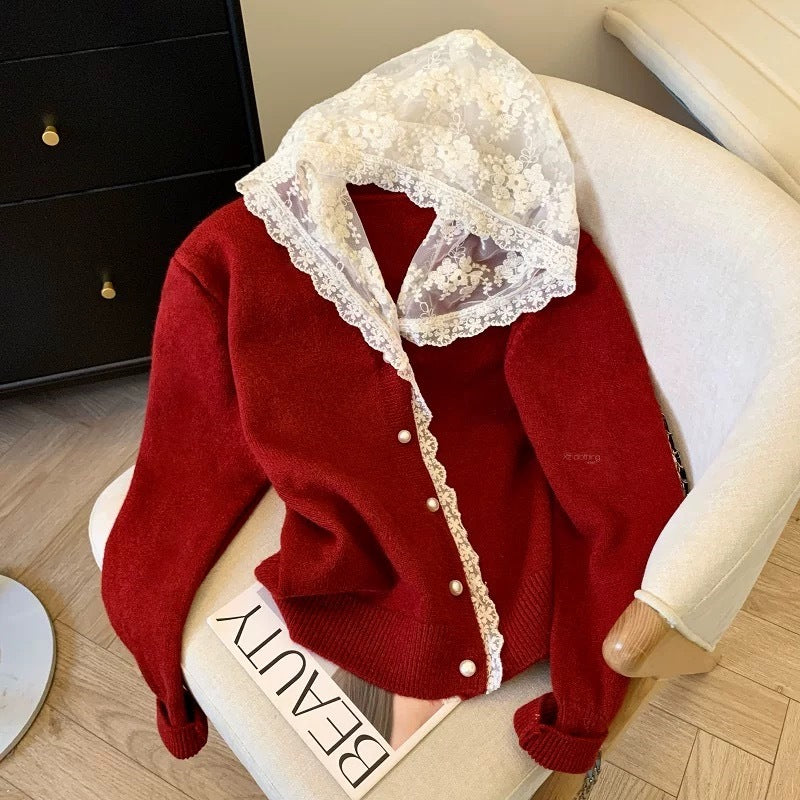 Lazy Chic Sweater Coat Loose French Top