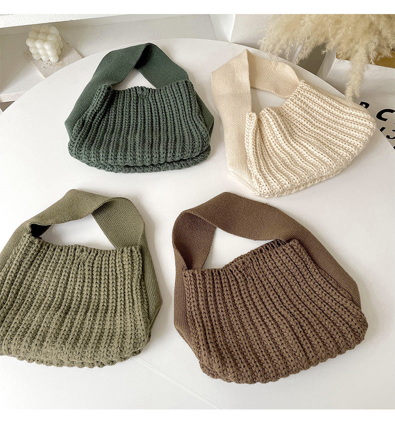 Simple All-match High-grade Wool Knitted Handbag