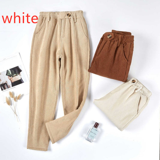 Lamb Wool Corduroy Ladies' Casual Pants