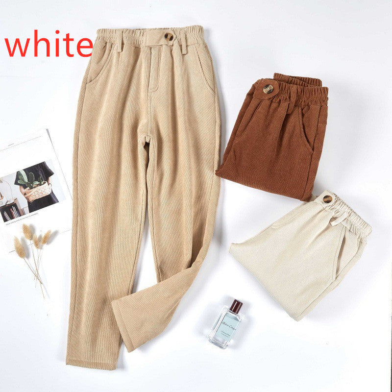 Lamb Wool Corduroy Ladies' Casual Pants
