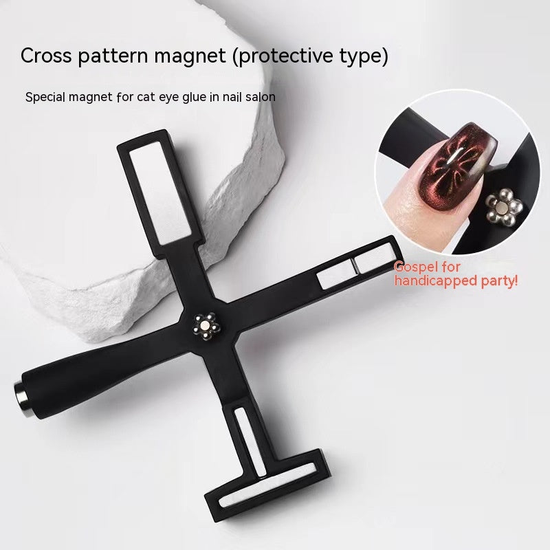 Cross-shaped Strong Magnet New Pattern Multi-functional Cat's Eye Manicure Implement