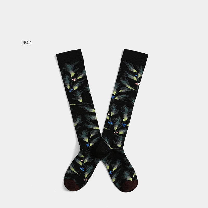 Net Red Socks Street Skateboard Sesame Jacquard European Style