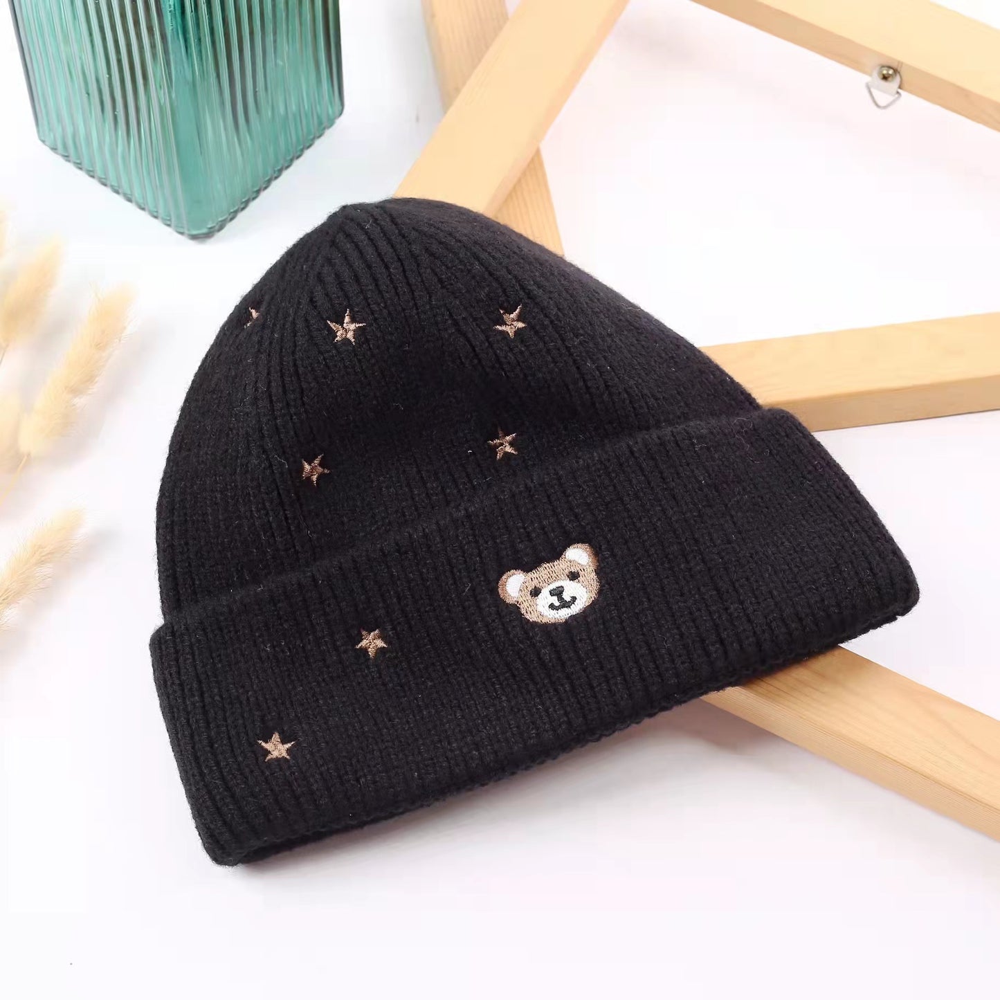 Ins Fashionable New Cute Teddy Bear Knitted Hat