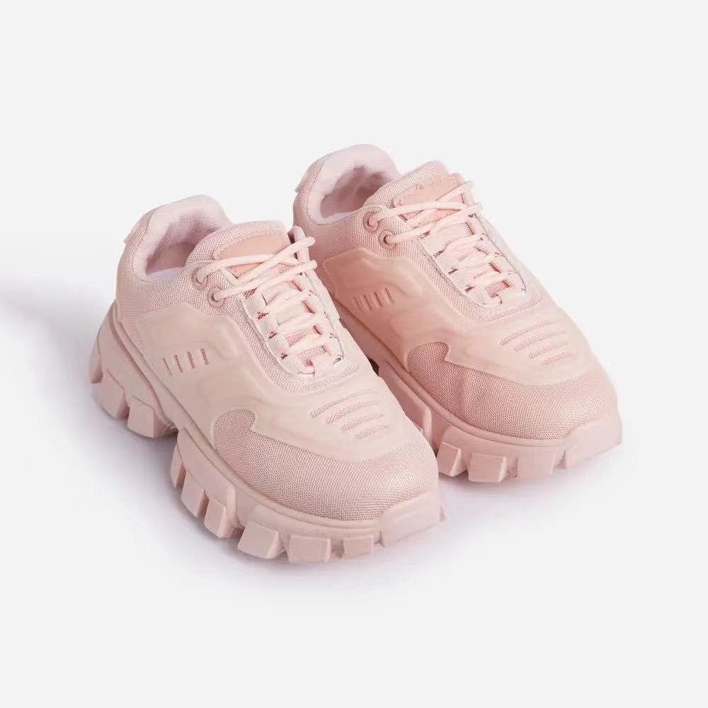 Solid Color Cross-lace Mesh Women's Shoes