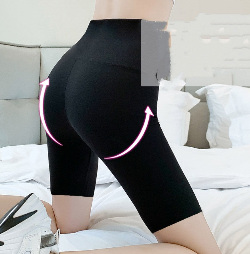Five-point Shark Pants Women's Outer Wear Summer Thin Black High Waist Tight Base Shorts Yoga Riding Pants