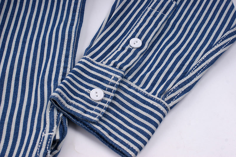 Men's Vertical Striped Shirt American Retro