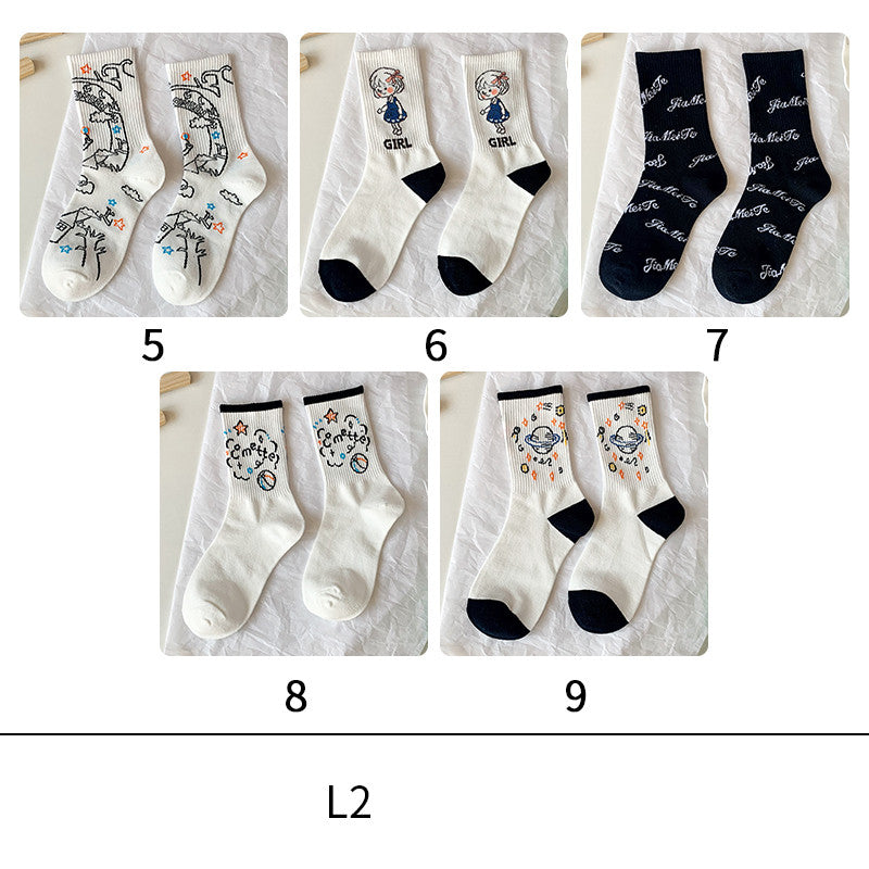 Cute Cartoon Socks In Women's Stockings