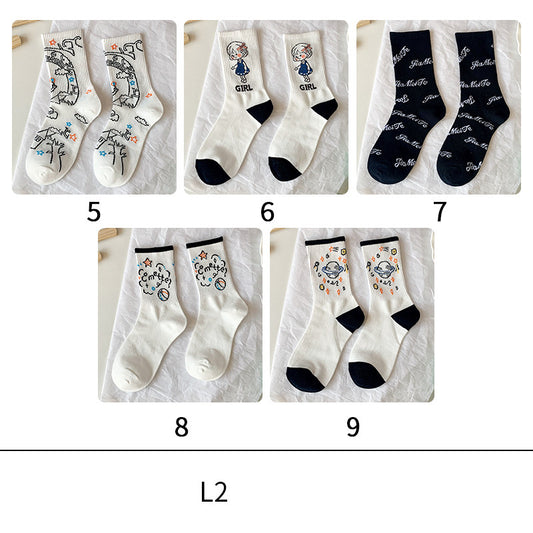 Cute Cartoon Socks In Women's Stockings