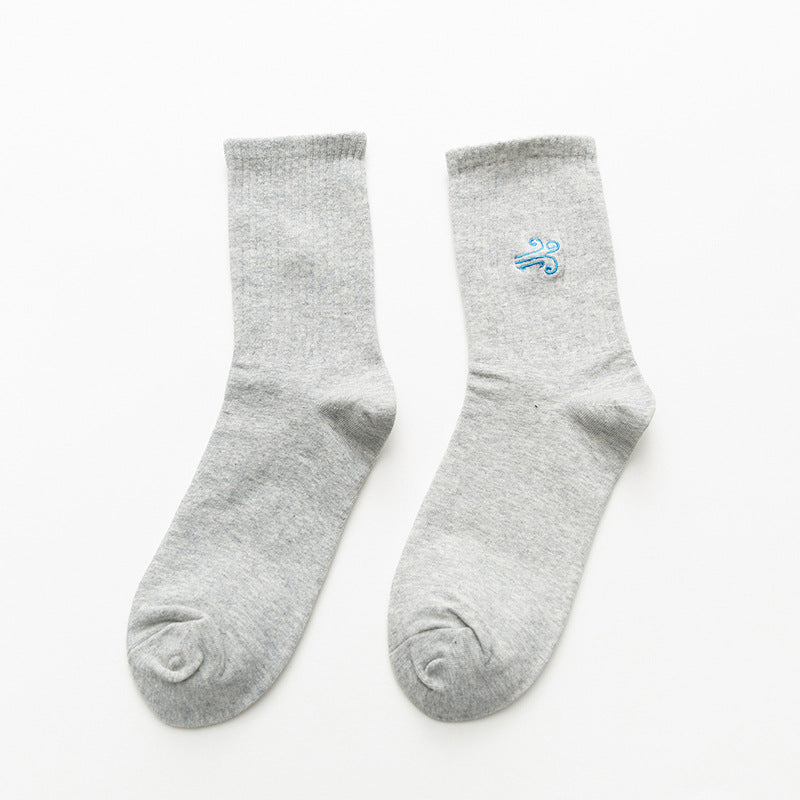 Cartoon embroidered weather tube socks