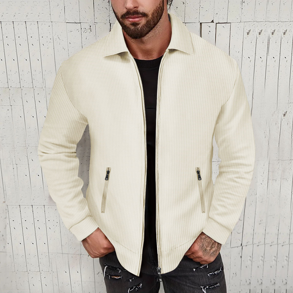 Revers Slim-fit Cardigan Herrejakke Frakke
