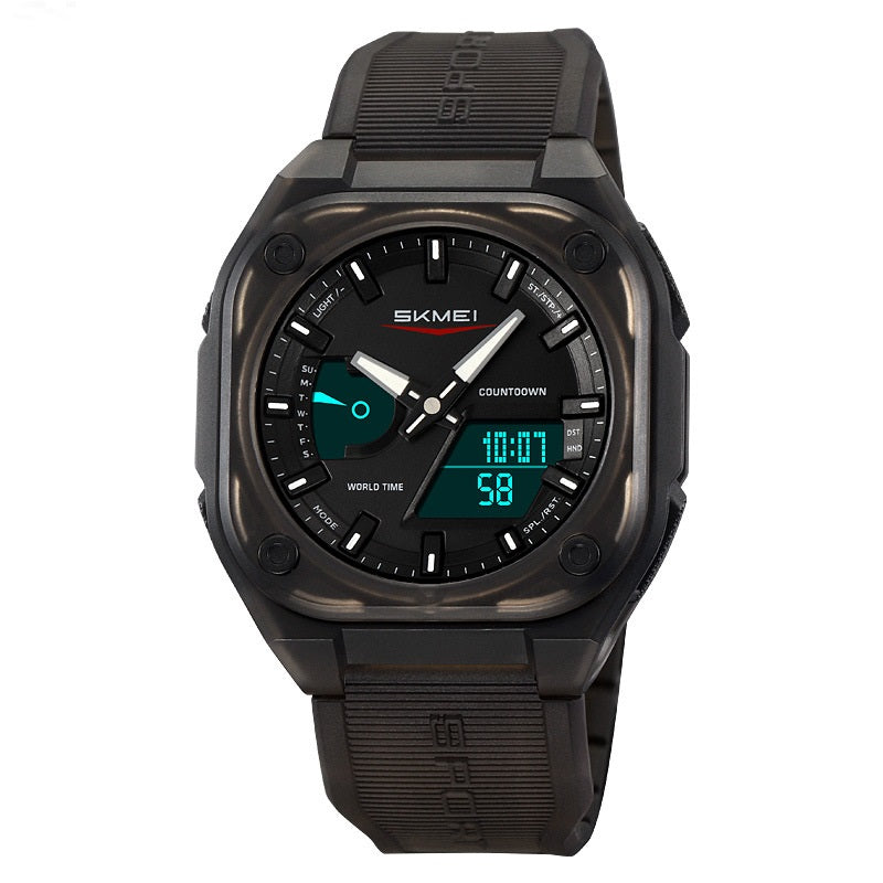Double Inserts Luminous Waterproof Multifunctional Electronic Watch Outdoor