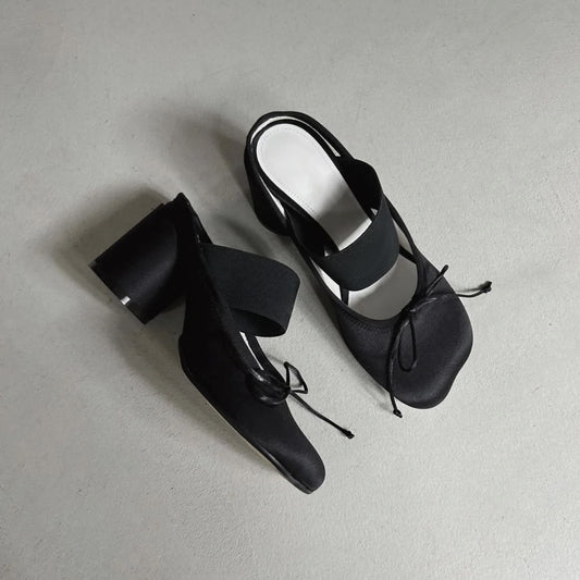 Womens Spring Summer New Arrival Mary Jane Shoes Retro Casual Chunky-Heel Ballet Flats