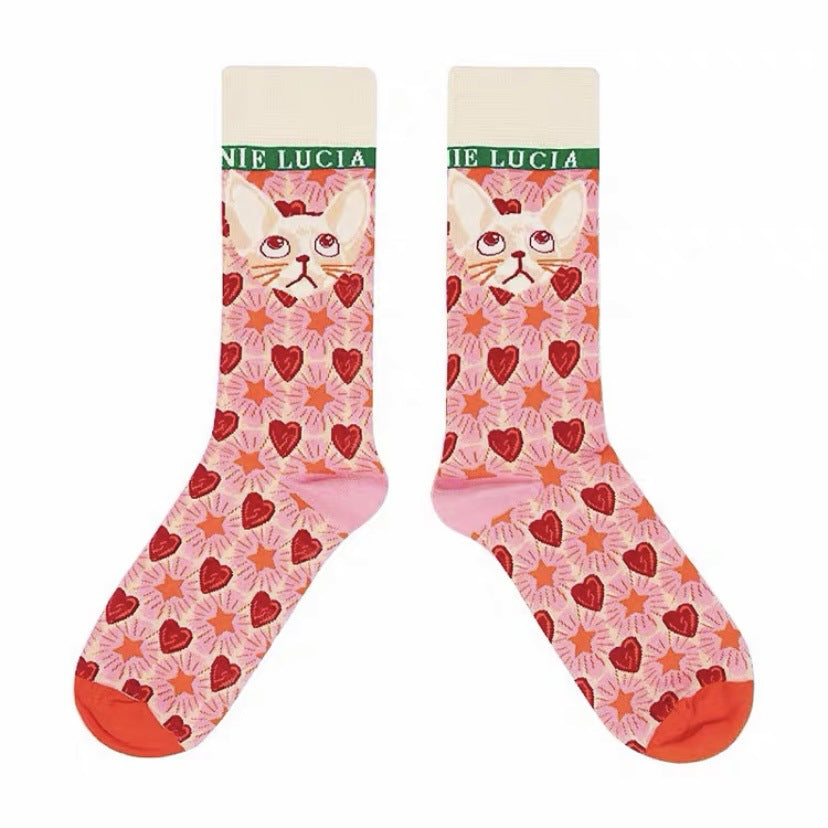 Street Skateboard Ladies Socks Oil Painting