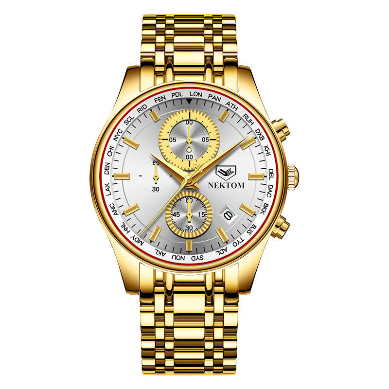 New Men's Quartz Watch, Multi-functional Fashion Waterproof Watch