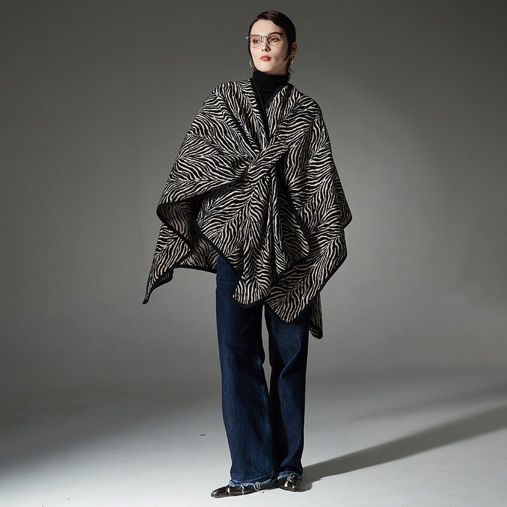 Winter New Pattern Buckle Shawl Thickened