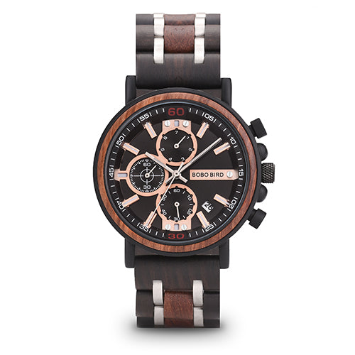 Multifunctional solid wood watch